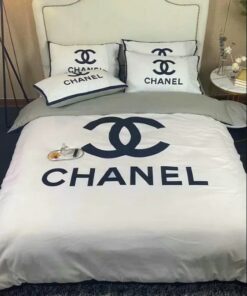 Chanel Navy Logo Bedding 3d Printed Bedding Sets Quilt Sets Duvet Cover Luxury Brand Bedding Decor Bedroom Sets LVT00974