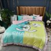 Chanel Blue Yellow Bedding 3d Printed Bedding Sets Quilt Sets Duvet Cover Luxury Brand Bedding Decor Bedroom Sets LVT00977