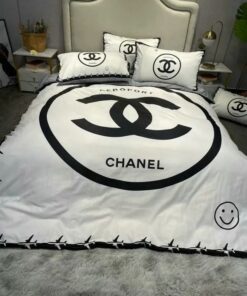 sChanel White Hot Logo New Luxury Brand Bedding Set Bedspread Duvet Cover Set Home Decor LVT00984