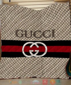 Luxury Brand Hive Pattern Red Black Line Brown Quilt Blanket