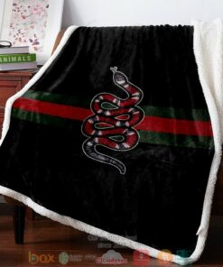 Luxury Brand Red Snake Black Fleece Blanket