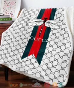 Luxury Brand Dragonfly White Fleece Blanket