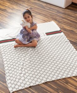 Luxury Brand White Luxury Logo Premium Blanket Fleece Home Decor LVT00111