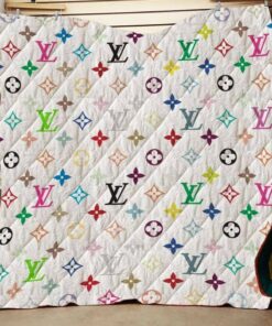 White Colorful Quilt Blanket Fleece Home Decor LVT00120