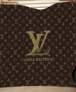 Brown Golden Logo Quilt Blanket Fleece Home Decor LVT00121