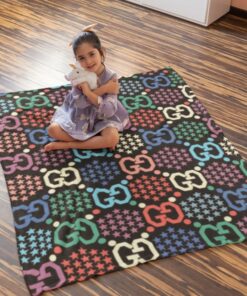 Luxury Brand Colorful Luxury Logo Premium Blanket Fleece Home Decor LVT00152