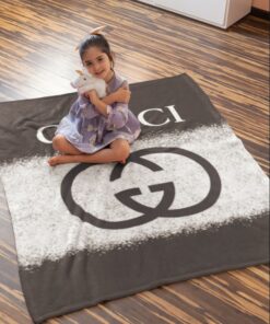 Luxury Brand Black And White Luxury Hot Logo Premium Blanket Fleece Home Decor LVT00164