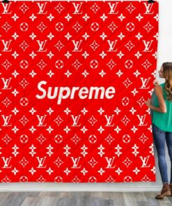 Supreme Red Fashion Luxury Brand Premium Logo Blanket Fleece Home Decor LVT00180