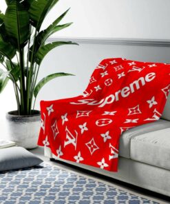 Supreme Red Logo Fashion Luxury Brand Premium Blanket Fleece Home Decor LVT00205