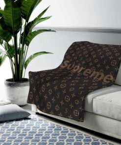 Supreme Brown Logo Fashion Luxury Brand Premium Blanket Fleece Home Decor LVT00206