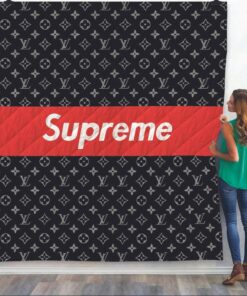 Supreme Grey Fashion Luxury Brand Premium Blanket Fleece Home Decor LVT00213