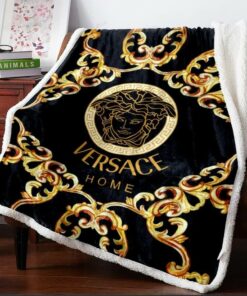 Black Golden Fashion Luxury Brand Premium Blanket Fleece Home Decor LVT00250