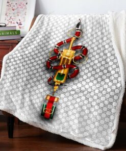 Luxury Brand White Snake Fashion Luxury Premium Blanket Fleece Home Decor LVT00251