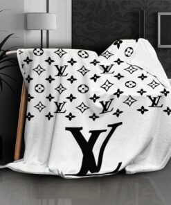 White Fashion Logo Luxury Brand Blanket Fleece Home Decor LVT00257