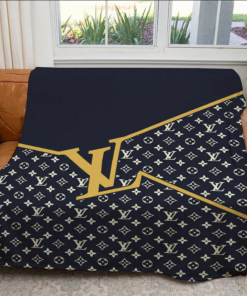 Black Yellow Logo Luxury Brand Premium Blanket Fleece Home Decor LVT01009
