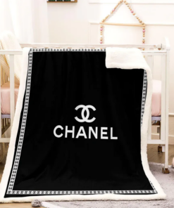 Chanel Logo Black Luxury Brand Premium Blanket Fleece Home Decor LVT01017