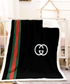 Luxury Brand White Logo Black Luxury Premium Blanket Fleece Home Decor LVT01022