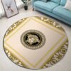 Medusa Pattern Yellow Luxury Brand Fashion Round Rug Carpet Home Decor LVT00416