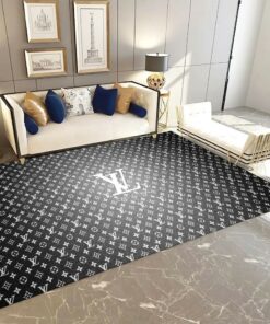 Louis Vuitton Black Limited Luxury Brand Fashion Rug Carpet Home Decor LVT00330