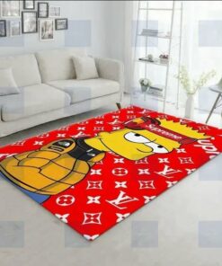 Louis Vuitton Supreme Bart Simpson Fashion Limited Luxury Brand Rug Carpet Home Decor  LVT00335