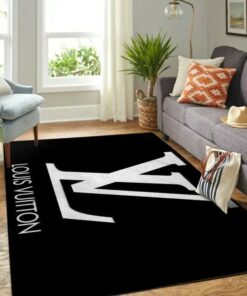 Louis Vuitton Black Fashion Limited Luxury Brand Rug Carpet Home Decor LVT00338