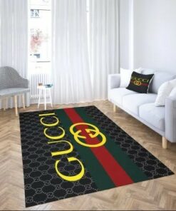 Gucci Black Stripe Luxury Area Rug Carpet For Living Room Bedroom Carpet Home Decor  LVT00377