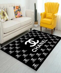 Chanel Black Luxury Area Rug For Living Room Bedroom Carpet Home Decor  LVT00381