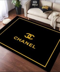 Chanel Black Luxury Area Rug For Living Room Bedroom Carpet Home Decor  LVT00382