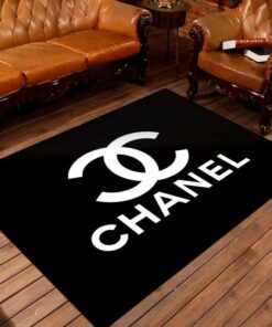 Chanel Black Luxury Area Rug For Living Room Bedroom Carpet Home Decor  LVT00384