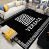 Black Luxury Area Rug For Living Room Bedroom Carpet Home Decor  LVT00390