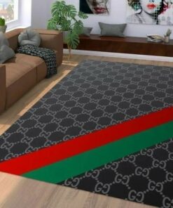 Gucci Black Luxury Area Rug For Living Room Bedroom Carpet Home Decor Mat LVT00470