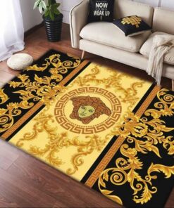 Gold Luxury Area Rug For Living Room Bedroom Carpet Home Decor Mat LVT00477