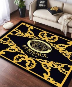 Gold Luxury Area Rug For Living Room Bedroom Carpet Home Decor Mat LVT00478