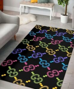 Gucci Colorful Luxury Area Rug For Living Room Bedroom Carpet Home Decor Mat LVT00480