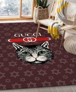 Gucci Cat Luxury Area Rug For Living Room Bedroom Carpet Home Decor Mat LVT00481