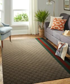 Gucci Brown Luxury Area Rug For Living Room Bedroom Carpet Home Decor Mat LVT00486