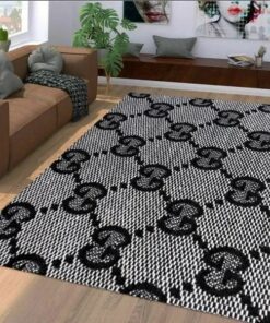 Gucci Grey Luxury Area Rug For Living Room Bedroom Carpet Home Decor Mat LVT00488