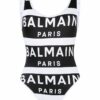 Luxury Brand Logo-print U-neck Swimsuit