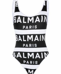 Luxury Brand Logo-print U-neck Swimsuit