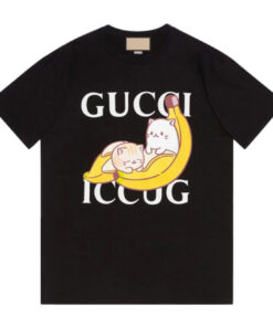 Hot Luxury Brand  New T-Shirt for woman  BANANA CAT IN BLACK
