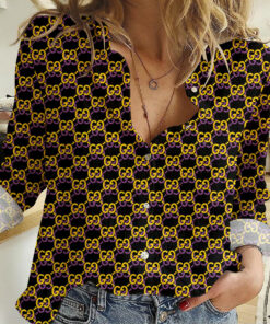 New Arrival Luxury Brand  Monogram Button Shirt LMH3011