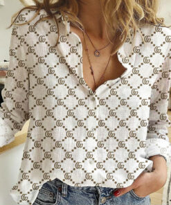 New Arrival Luxury Brand  Monogram Button Shirt LMH3016