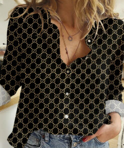 New Arrival Luxury Brand  Monogram Button Shirt LMH3019