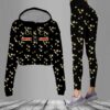 Moon Star Black Luxury Brand Clothes Leggings and Crop Top Set For Women T00246