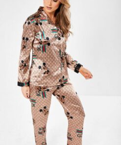 MICKEY SATIN PYJAMAS IN BURLYWOOD