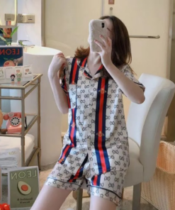 SHORT PYJAMAS SET IN WHITE FOR WOMEN