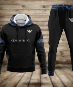 Limited Stand Collar Jacket + Sweatpants Armani Luxury Brand Unisex Hot Gift LVT001029