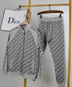 Limited Stand Collar Jacket + Sweatpants Dior Luxury Brand Unisex Hot Gift PEA32233