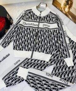 Limited Stand Collar Jacket + Sweatpants Dior Luxury Brand Unisex Hot Gift PEA32240