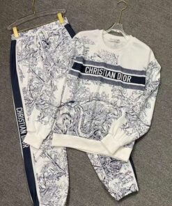 Limited Stand Collar Jacket + Sweatpants Dior Luxury Brand Unisex Hot Gift PEA32242